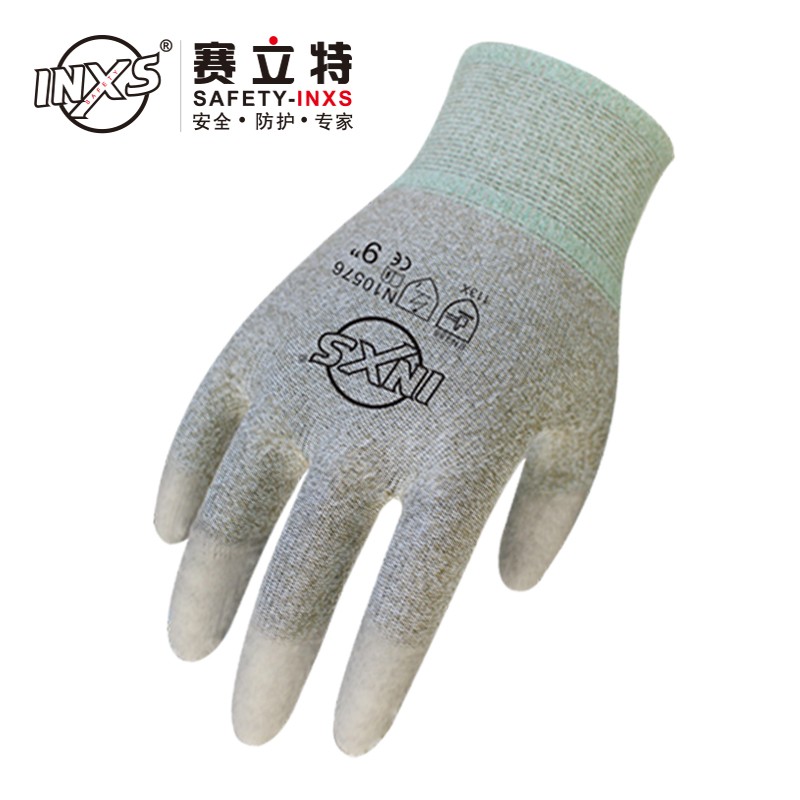 賽立特N10576-10碳絲PU涂指防靜電手套圖片3