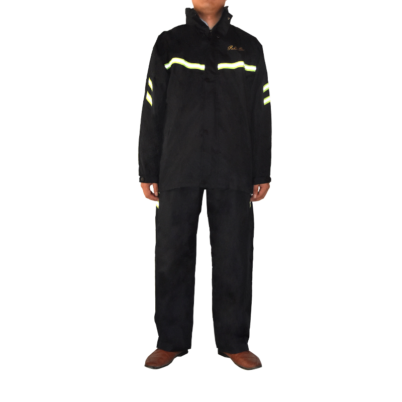 天堂T071B帶反光條雙層套裝分體透氣雨衣圖片1