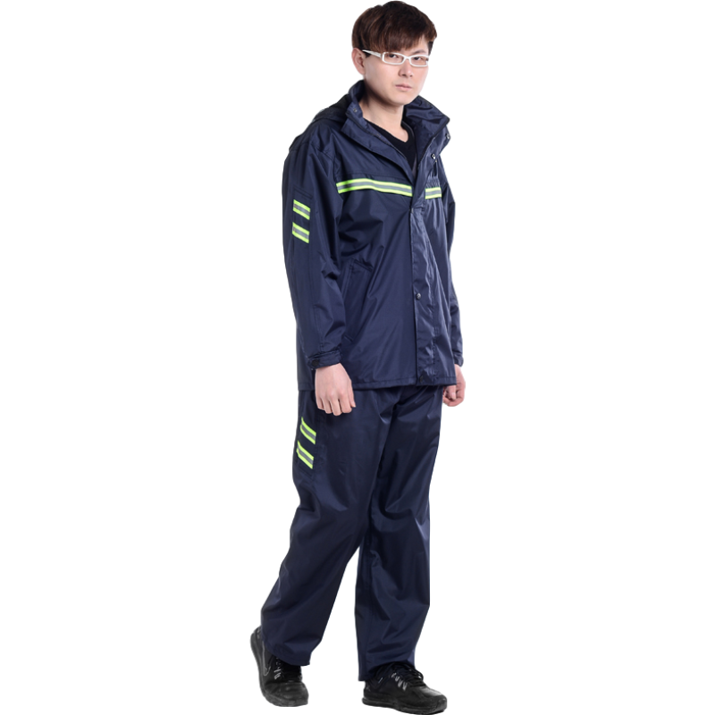 天堂T071B帶反光條雙層套裝分體透氣雨衣圖片4