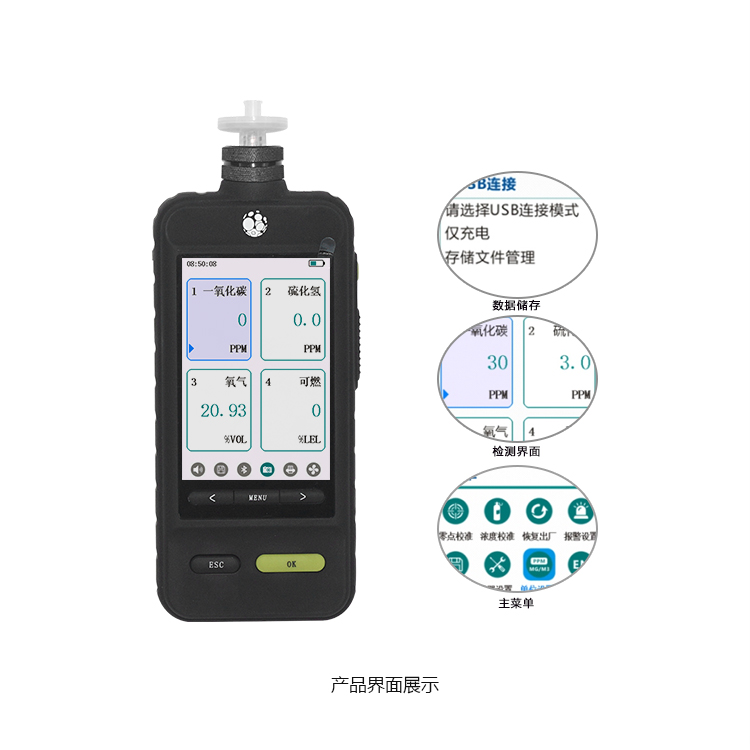海固HG-FB4-2泵吸式四合一氣體檢測儀圖片2