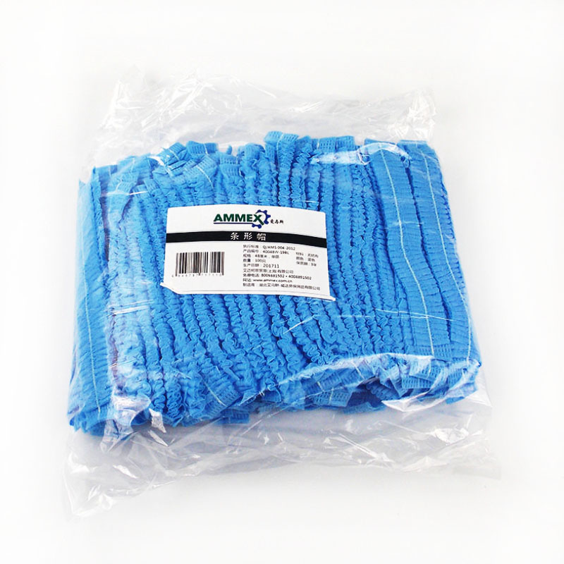 愛馬斯40048W-19BL無紡布藍(lán)色一次性條形帽圖片1