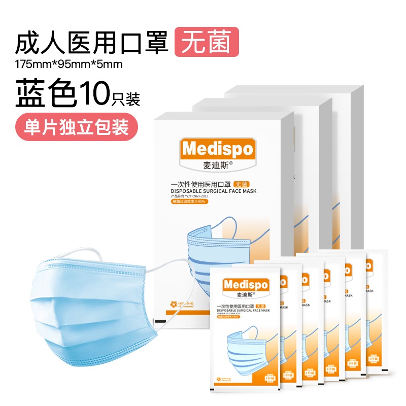 麥迪斯成人無菌款一次性醫用口罩圖片1
