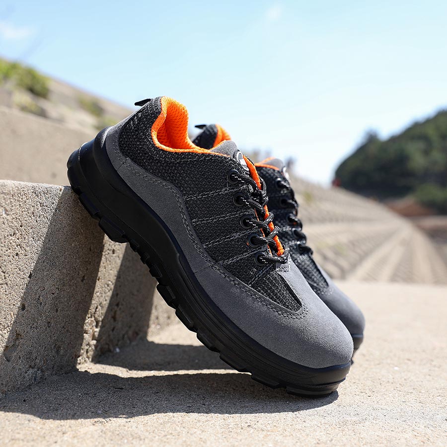 羿科60725107鋼頭防靜電灰色低幫安全鞋圖片1