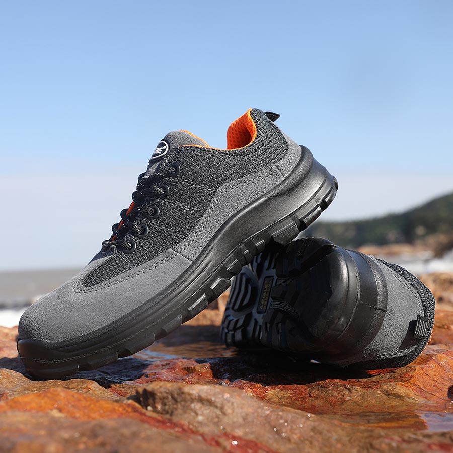 羿科60725108玻纖頭絕緣灰色低幫非金屬安全鞋圖片4