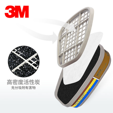 3M6007CN防汞蒸氣有機酸性氣體濾毒盒圖片2