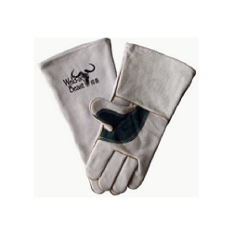 焊獸4154P原色二層拇指加條焊接手套圖片4