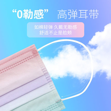 以安A507彩虹漸變色一次性口罩圖片1
