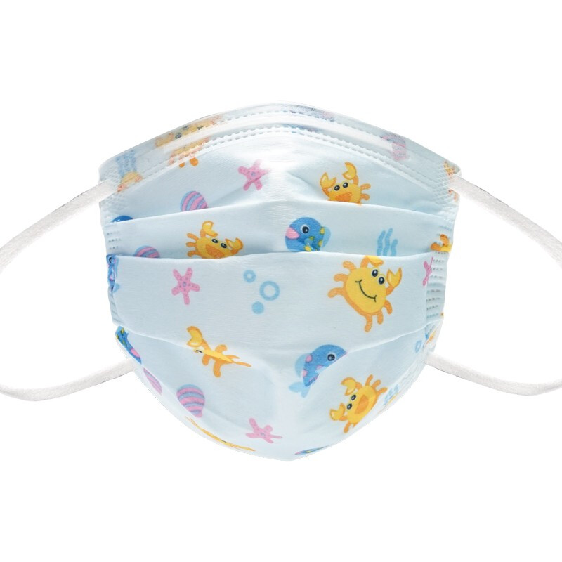 霍盛HMS-DM-06舒適平面口罩超小號35片盒裝(小螃蟹印花款)圖片1 霍盛HMS-DM-06舒適平面口罩超小號35片盒裝(小螃蟹印花款)圖片1