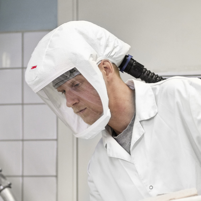 3M HT-101白色聚丙烯送風(fēng)呼吸器頭罩圖片3