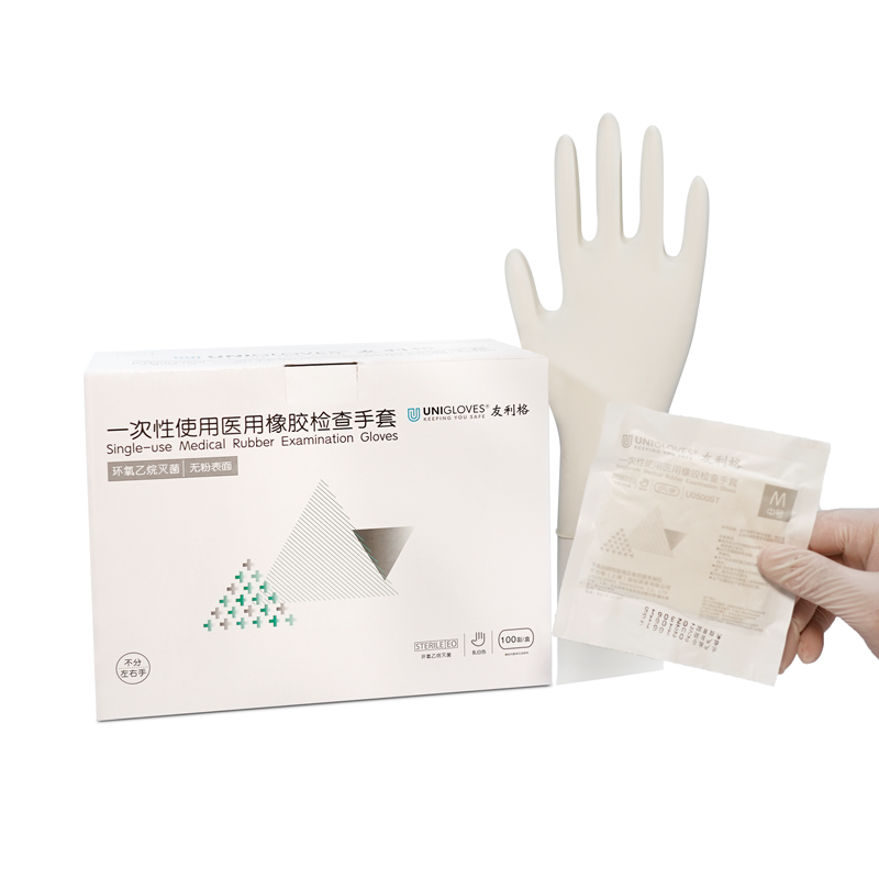 友利格舒適COMFORT U0500ST滅菌款一次性無粉優等乳膠檢查手套圖片2
