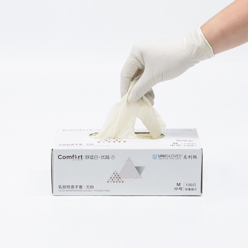 友利格舒適COMFORT U0100一次性無粉優(yōu)等加厚乳膠檢查手套圖片3