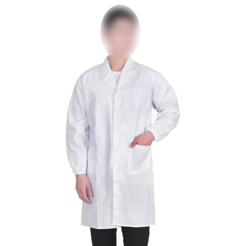 白大褂長袖薄款純棉松緊袖口醫(yī)護服圖片1