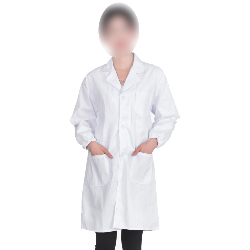 白大褂長袖薄款純棉松緊袖口醫(yī)護服圖片2