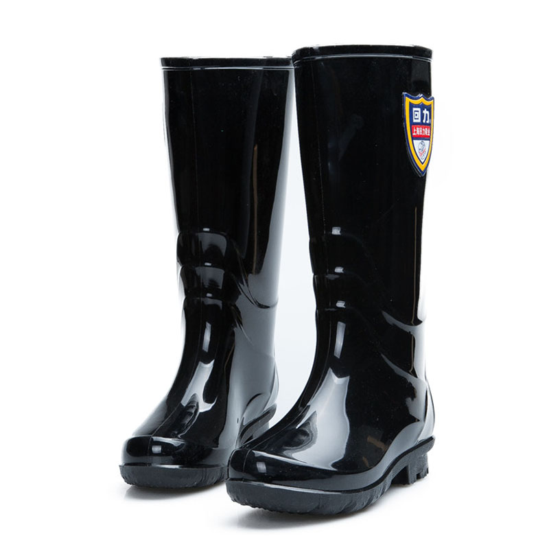 回力863黑色PVC防滑高筒雨靴圖片1