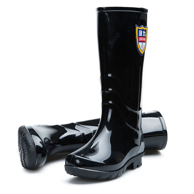 回力863黑色PVC防滑高筒雨靴圖片3