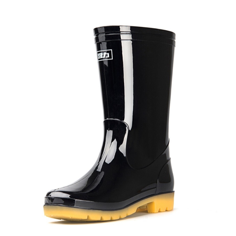 回力807防滑防水黑色中筒雨靴圖片3