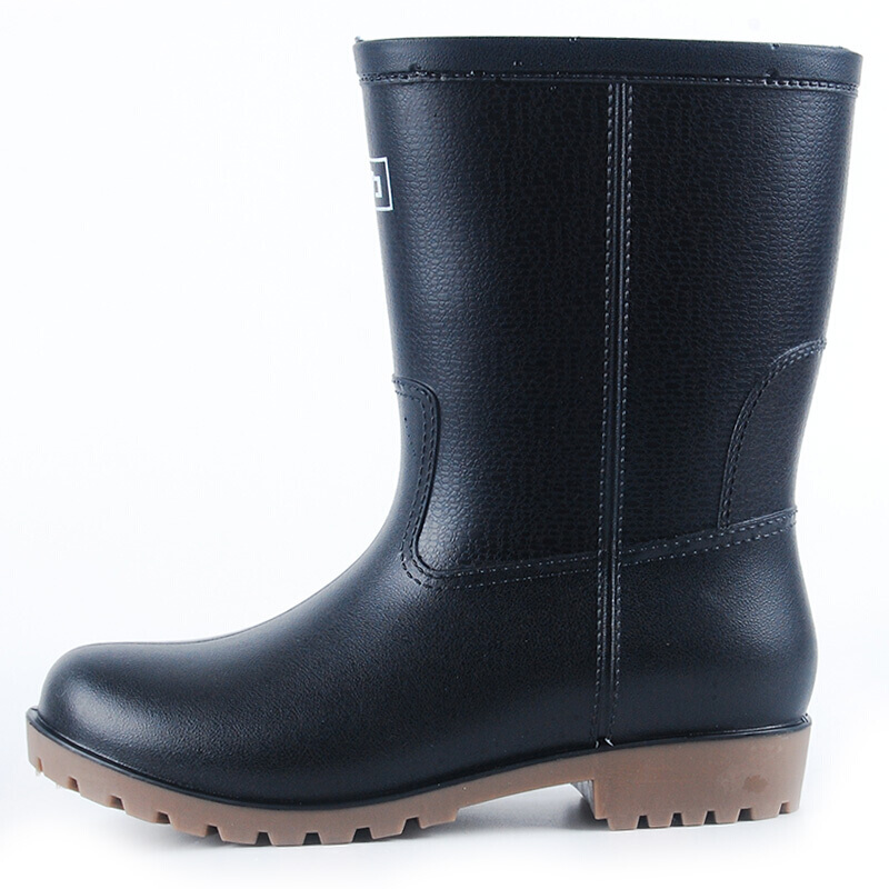 回力8128黑色耐油防滑中簡雨靴圖片1