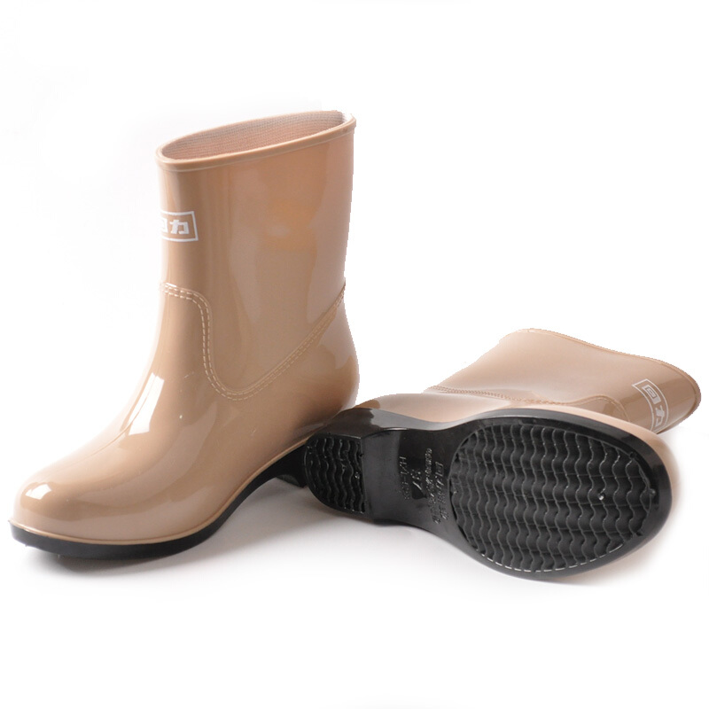 回力523卡其色PVC耐油雨靴圖片4