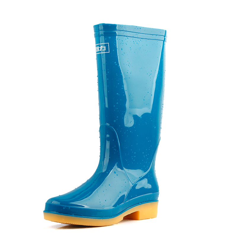 回力813藍色PVC高筒雨靴圖片4