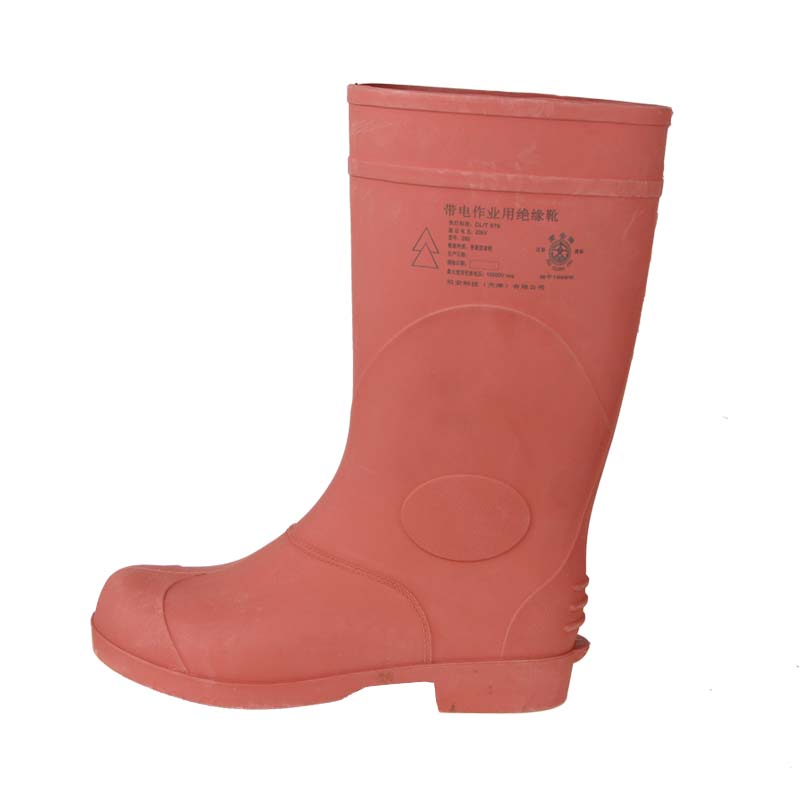 安全牌棕色高筒帶電作業(yè)用電工安全絕緣靴圖片1