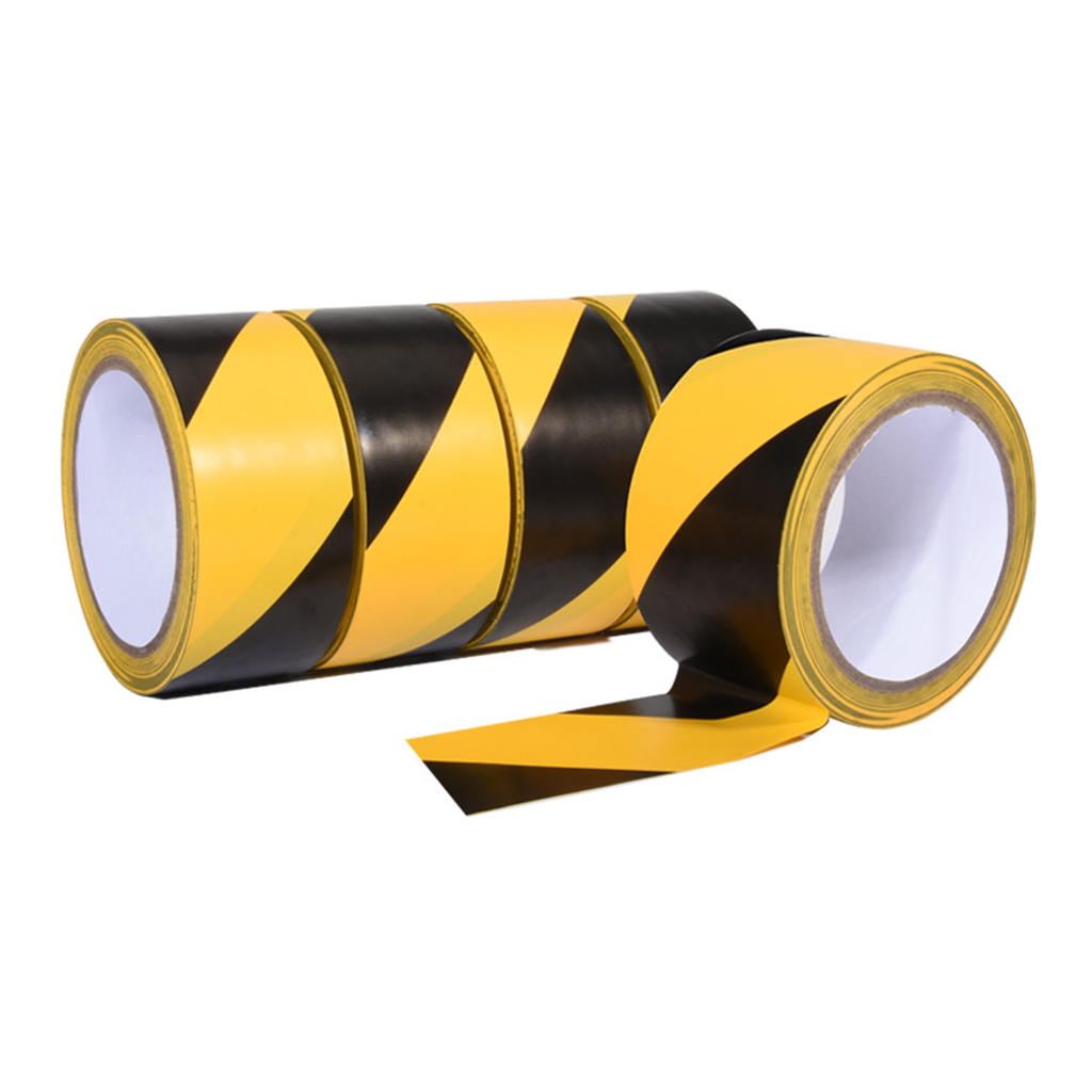 PVC警示膠帶黑黃消防警戒隔離地板膠帶圖片2