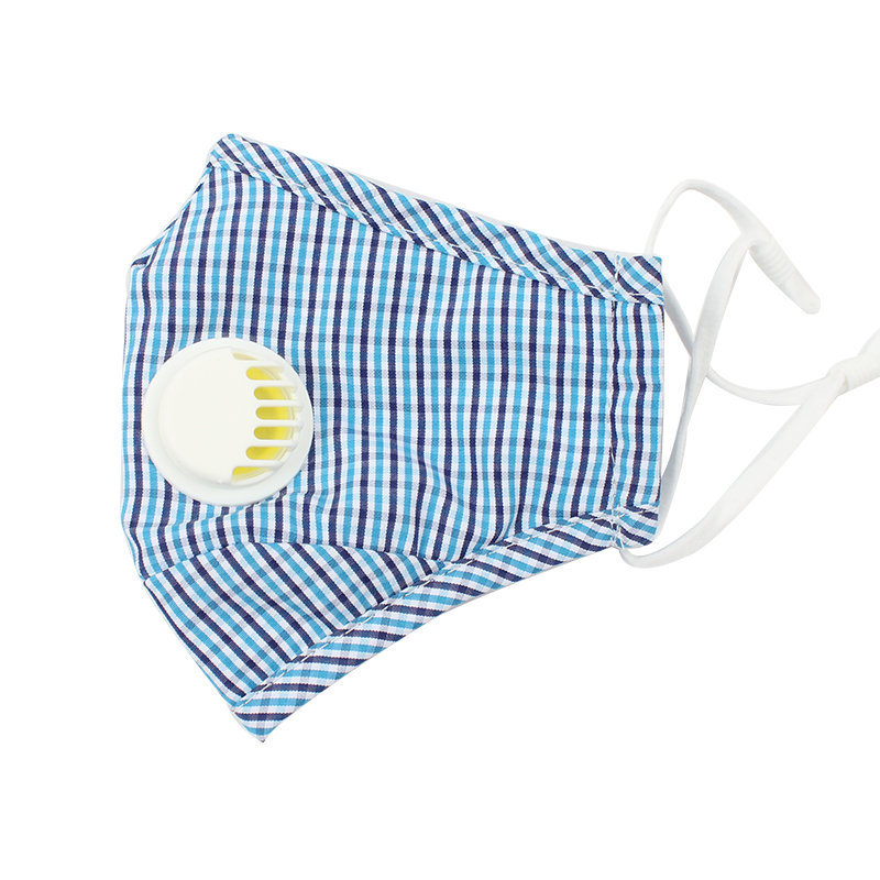 藍星藍格耳戴式帶閥成人棉布口罩圖片1 藍星藍格耳戴式帶閥成人棉布口罩圖片1