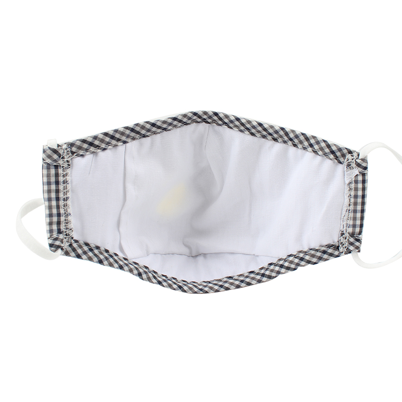 藍星灰格耳戴式帶閥成人棉布口罩圖片3