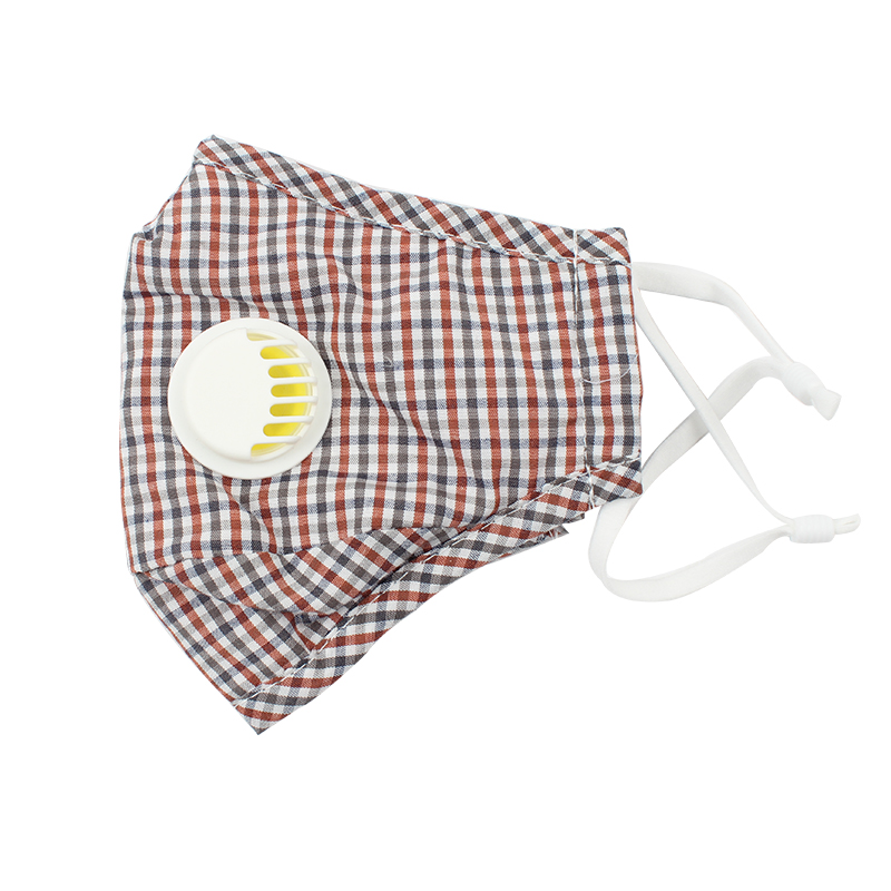 藍(lán)星紅格耳戴式帶閥成人棉布口罩圖片1 藍(lán)星紅格耳戴式帶閥成人棉布口罩圖片1