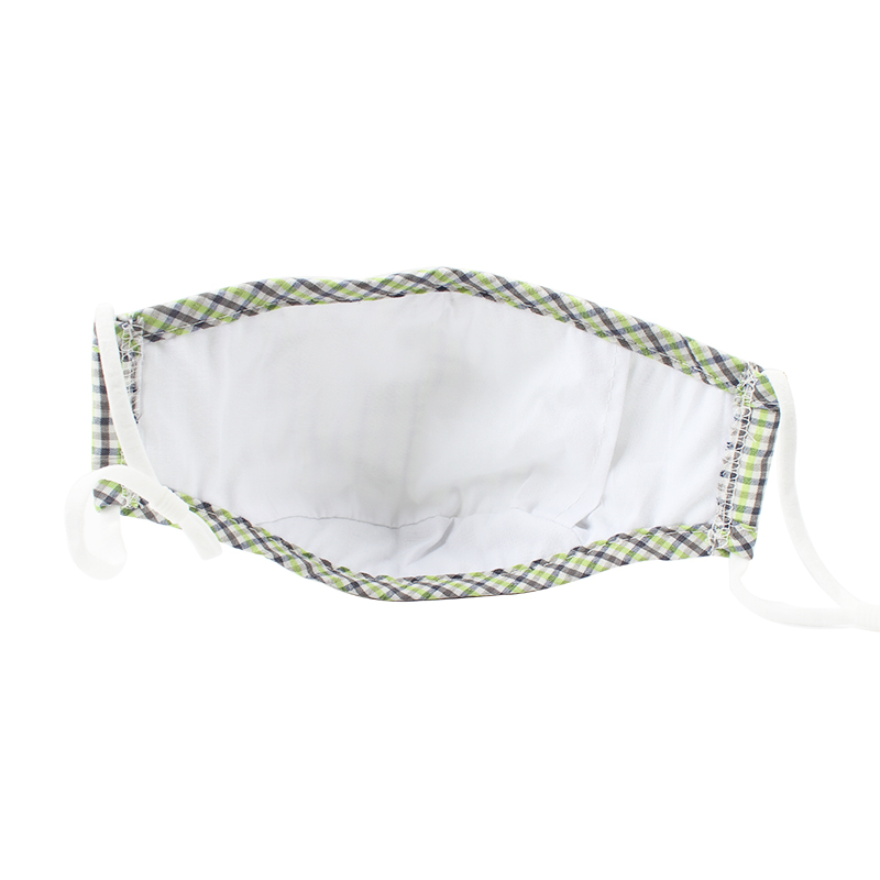 藍星綠格耳戴式成人棉布口罩圖片2 藍星綠格耳戴式成人棉布口罩圖片2