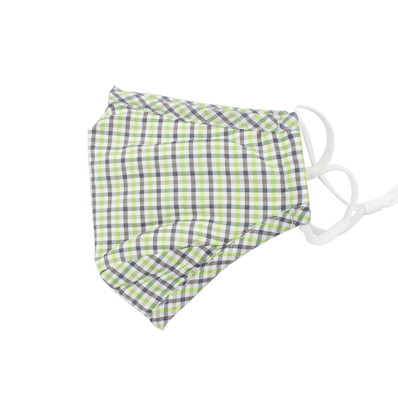 藍星綠格耳戴式成人棉布口罩圖片1 藍星綠格耳戴式成人棉布口罩圖片1