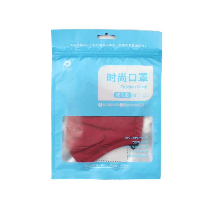 藍星棗紅耳戴式成人棉布口罩圖片4