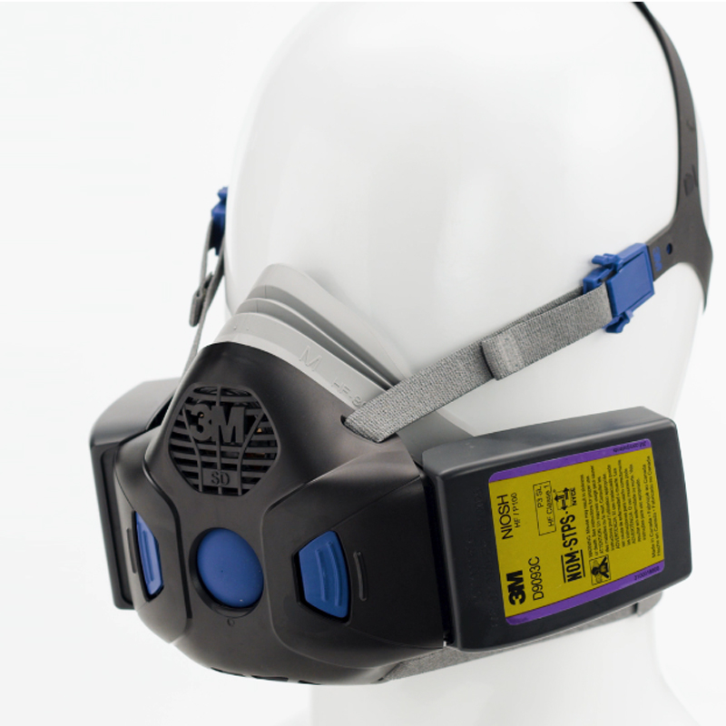 3M HF-802SD硅膠半面罩帶揚聲器振動膜防毒面具Secure Click中號面罩圖片3