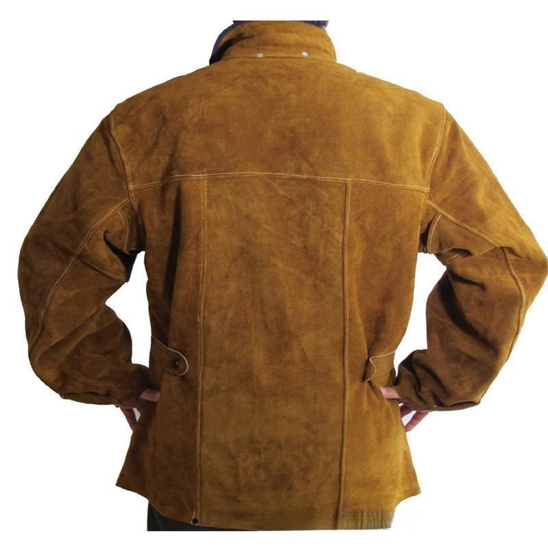 友盟AP-8130金棕色全皮焊工服上衣圖片1