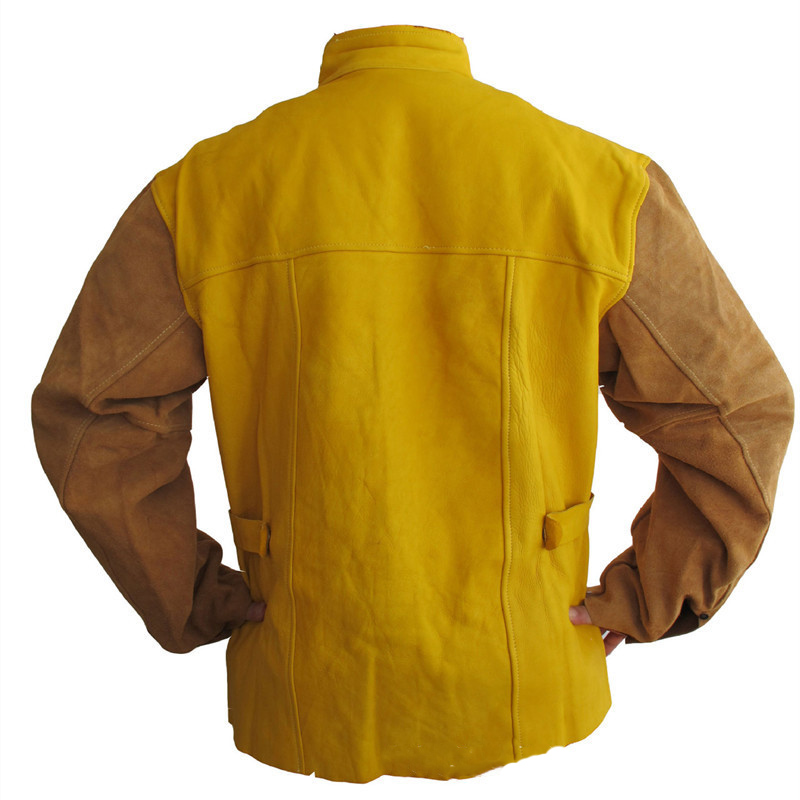 友盟AP-2830金黃牛青配金棕皮袖焊工服圖片1