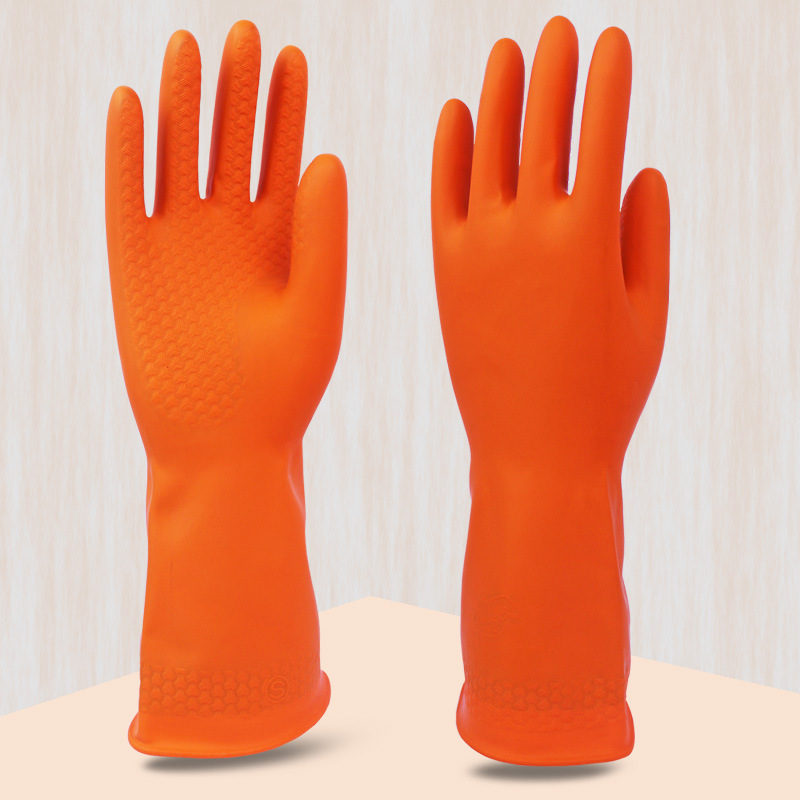 廣州雙一雙色加厚工業乳膠手套耐酸堿手套橘色圖片1 廣州雙一雙色加厚工業乳膠手套耐酸堿手套橘色圖片1