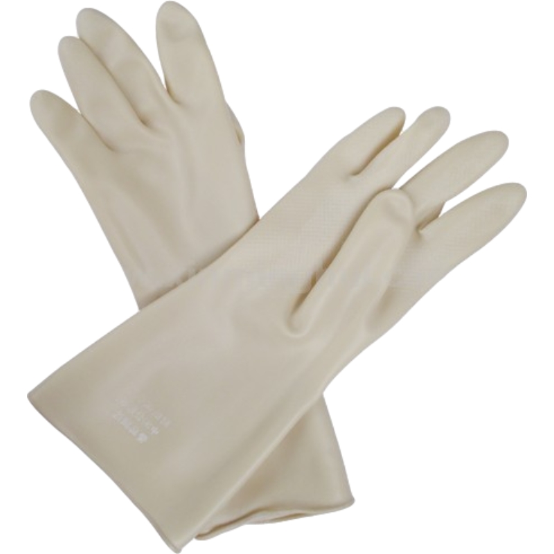 玉蝶白色工業(yè)耐酸堿橡膠手套中厚圖片3