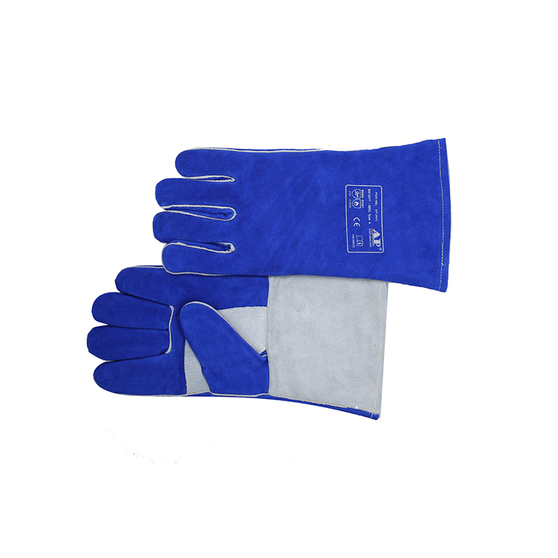 友盟AP-2601彩藍(lán)色牛二層皮電焊手套圖片2