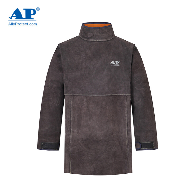 友盟AP-8002炭咖色皮護胸帶領長袖圍裙圖片2 友盟AP-8002炭咖色皮護胸帶領長袖圍裙圖片2