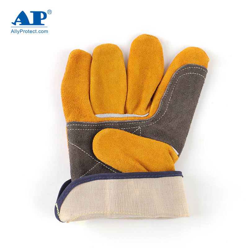 友盟AP-1524耐磨抗穿插牛二層皮勞保手套圖片4