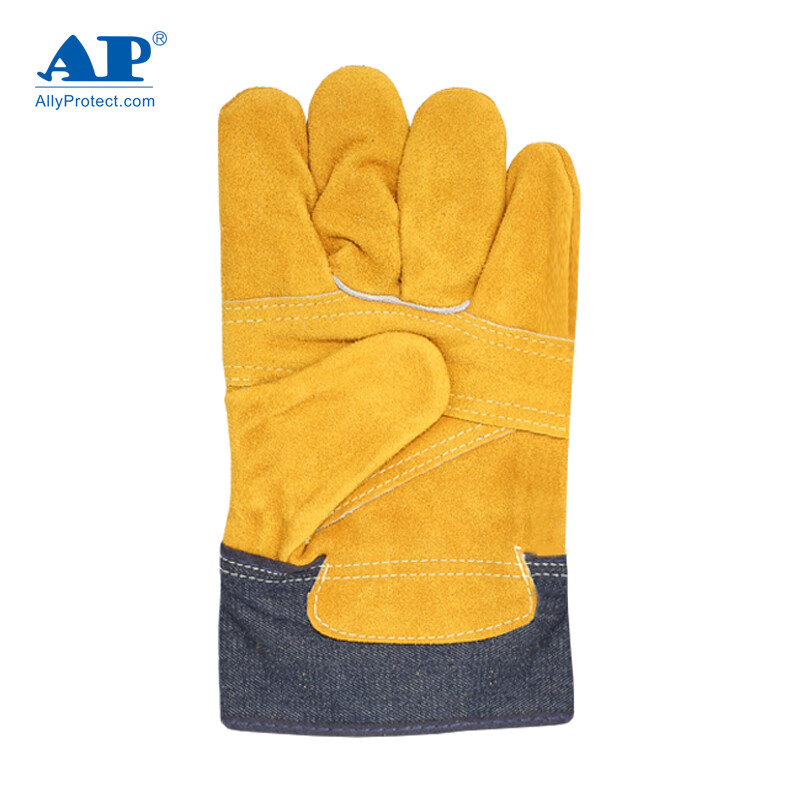 友盟AP-1506金黃色牛二層皮勞保手套圖片2 友盟AP-1506金黃色牛二層皮勞保手套圖片2