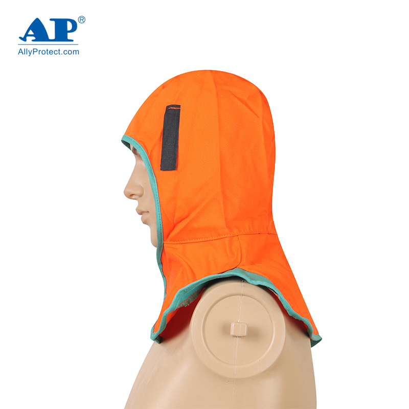 友盟AP-6671橙紅色阻燃布全護式焊帽圖片2