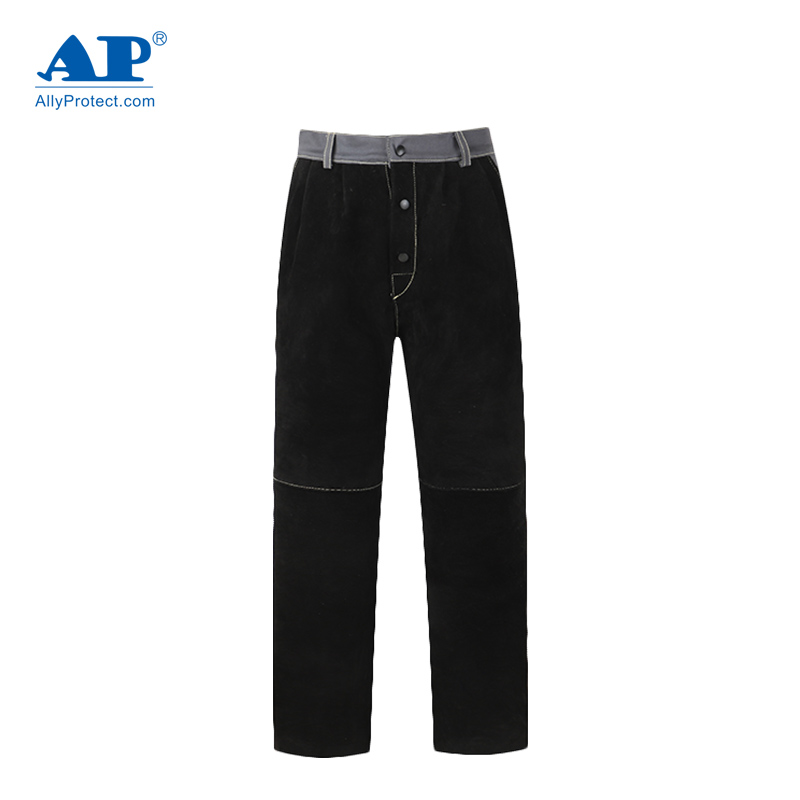友盟AP-4550灰色阻燃布配黑色牛皮阻燃工作服褲子圖片1