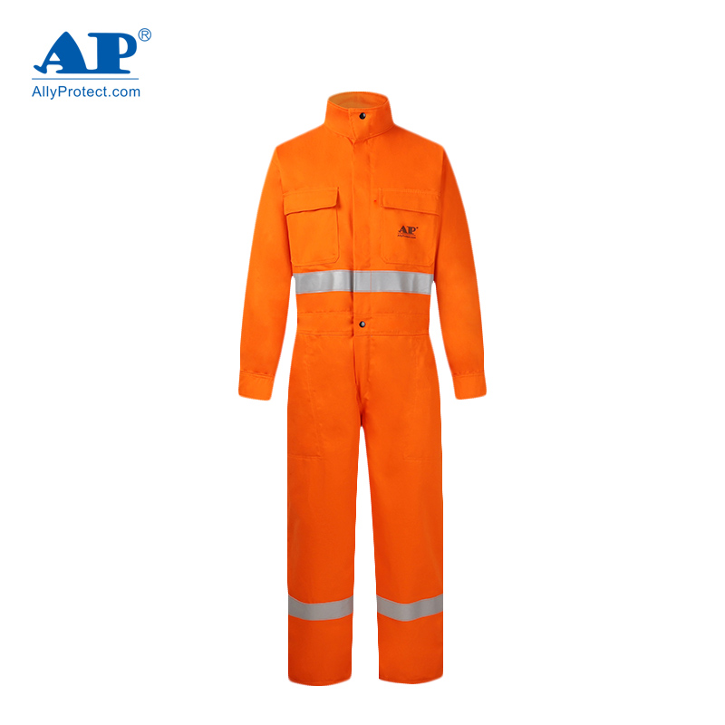 友盟AP-8301橙紅色連體防火阻燃工作服圖片1