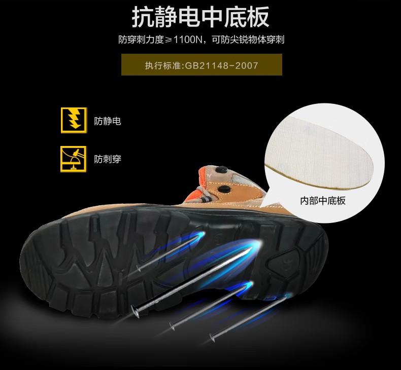 賽獅K815S防砸防刺穿防靜電安全鞋圖片6