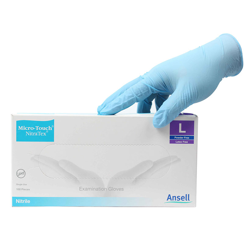 Ansell安思爾MicroTouch NitraTex 4474藍(lán)色一次性丁腈手套L碼圖片2