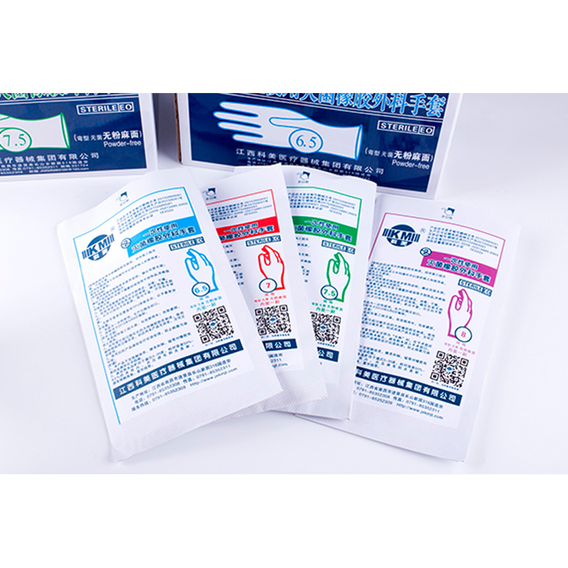 科美一次性使用滅菌橡膠外科手套無粉麻面圖片1
