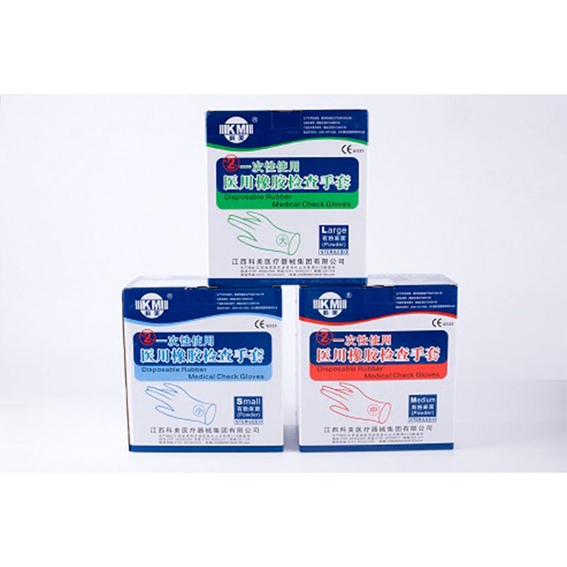 科美一次性使用醫用橡膠檢查手套有粉麻面圖片4