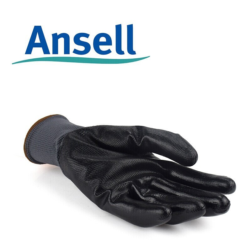 安思爾48-126滌綸PU掌部涂層黑色勞保手套圖片4