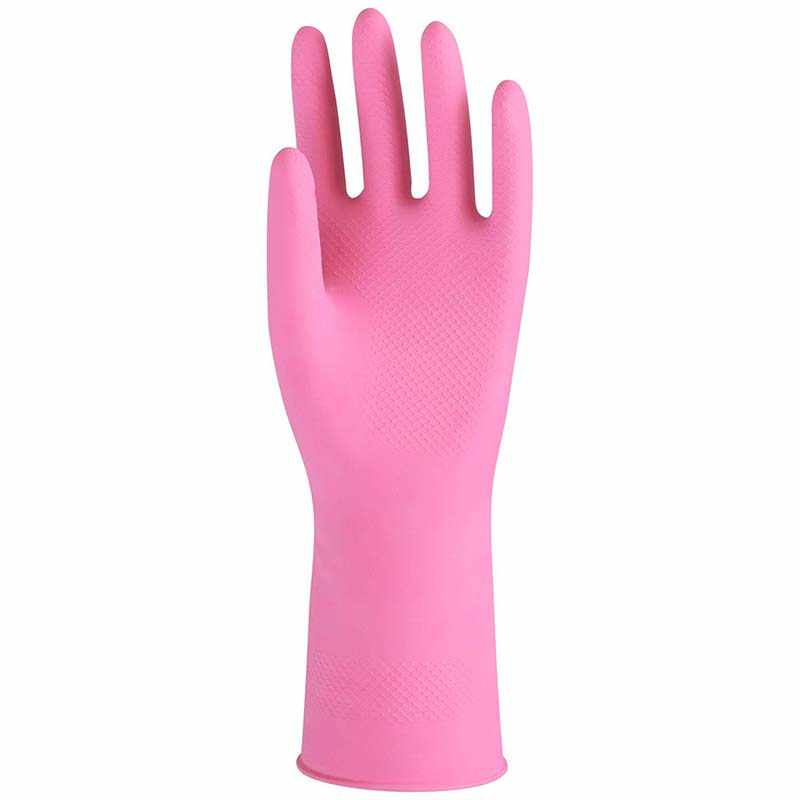 雪蓮10143家用天然乳膠絨里花邊袖口魚鱗紋手套圖片1