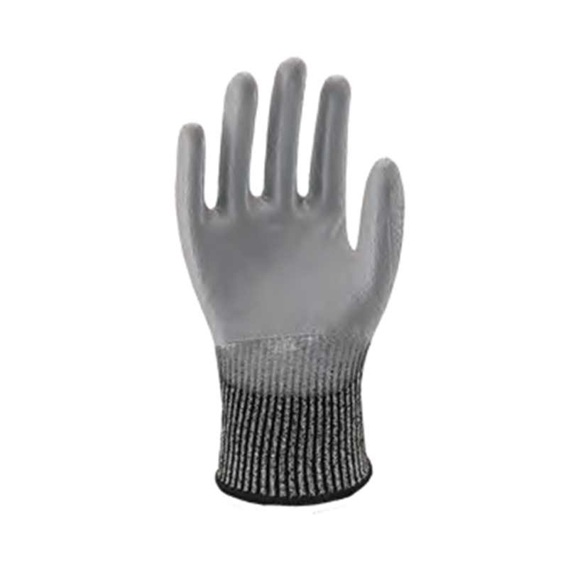 思衛爾7308常規款麻灰色13針PU浸掌HPPE玻璃纖維防割手套圖片1